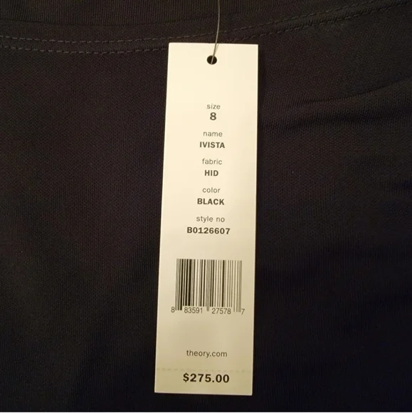 Theory Ivista Black Dress 3/4 Sleeves Size 8 NWT - Picture 5 of 14